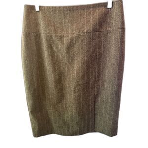Banana Republic Factory Size 6 Brown Pinstripe Wool-Blend Pencil Skirt